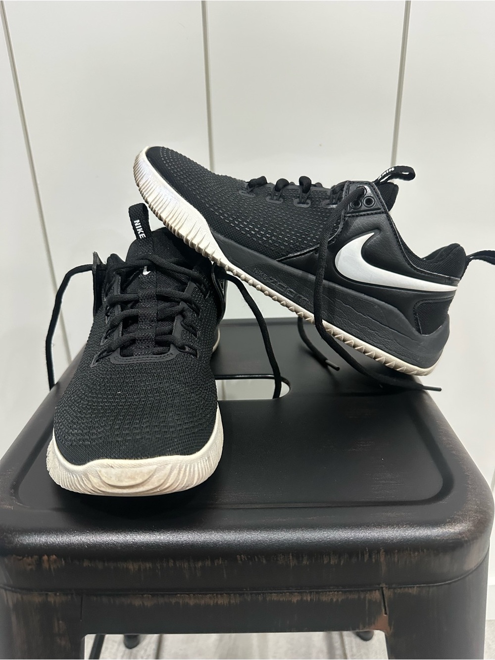 Nike Women’s Black Athletic Sneakers with White Swoosh